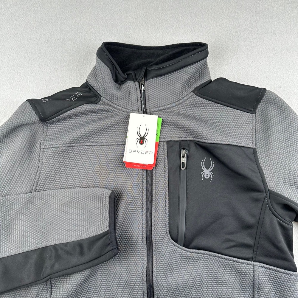 Spyder Jacket Mens Small Polar Gray ProWeb Wind Resistant ThermoWeb OMSP149 NEW